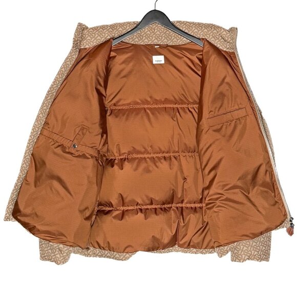 Burberry Beige Monogram Jacquard Down Puffer Coat - Picture 7 of 16